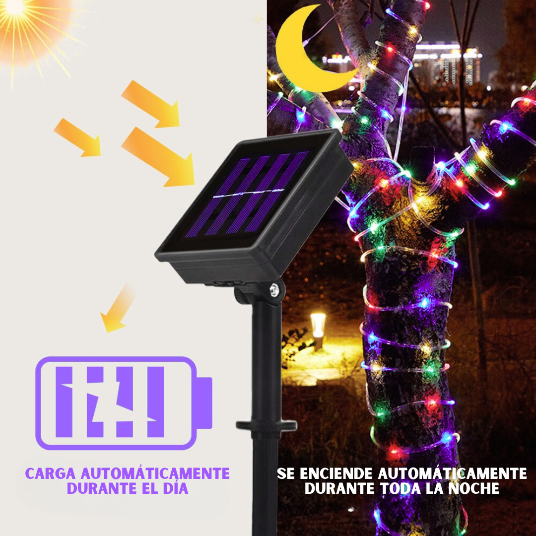 🎄LUCES NAVIDEÑAS CON PANEL SOLAR✨