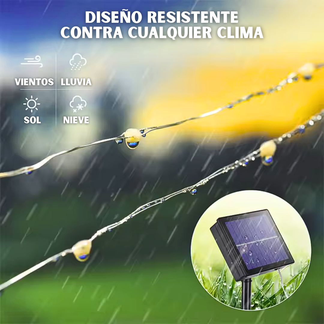 🎄LUCES NAVIDEÑAS CON PANEL SOLAR✨