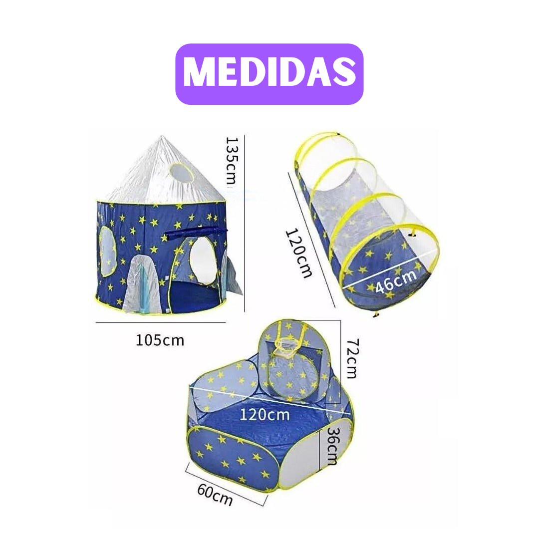 🏰CASTILLO 3 EN 1 CON TÚNEL Y PISCINA DE PELOTAS