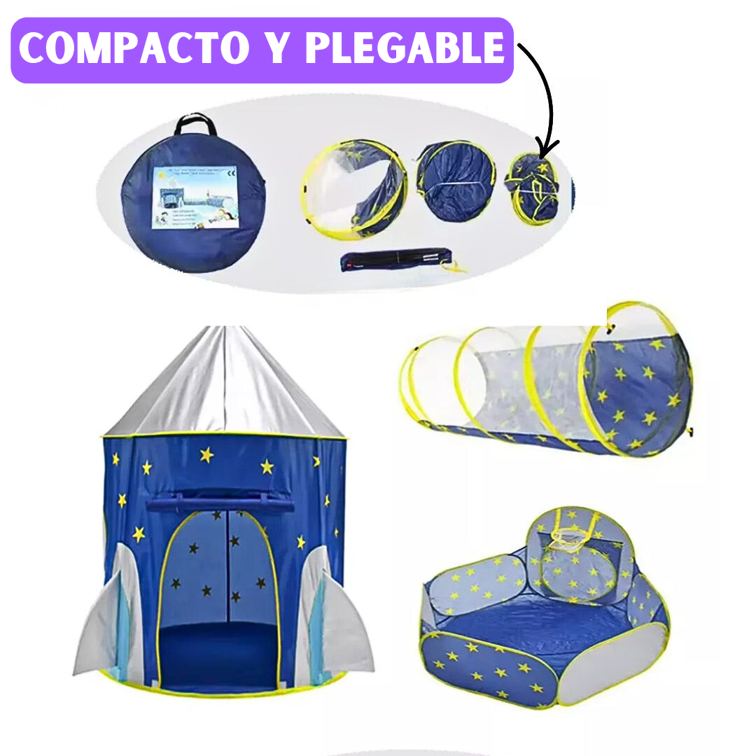 🏰CASTILLO 3 EN 1 CON TÚNEL Y PISCINA DE PELOTAS