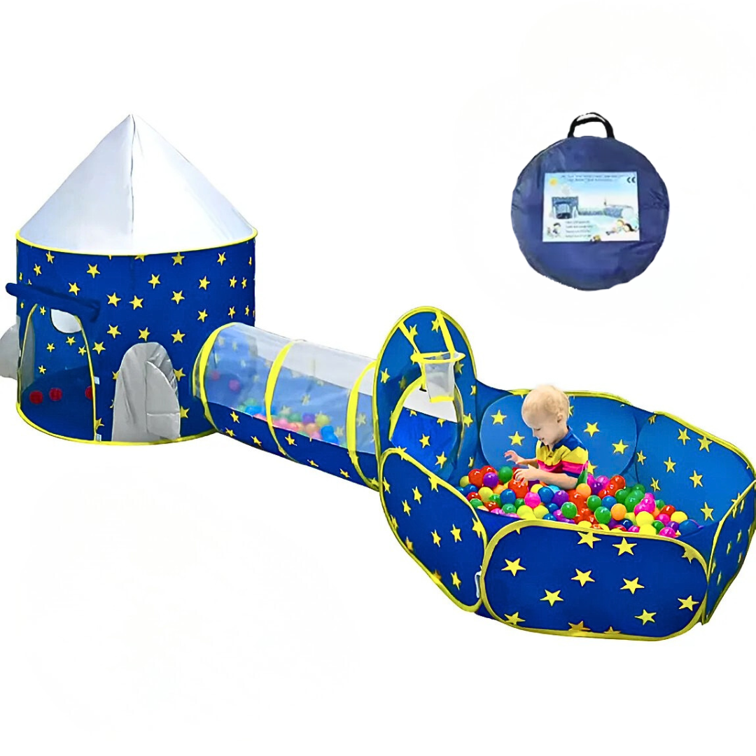 🏰CASTILLO 3 EN 1 CON TÚNEL Y PISCINA DE PELOTAS