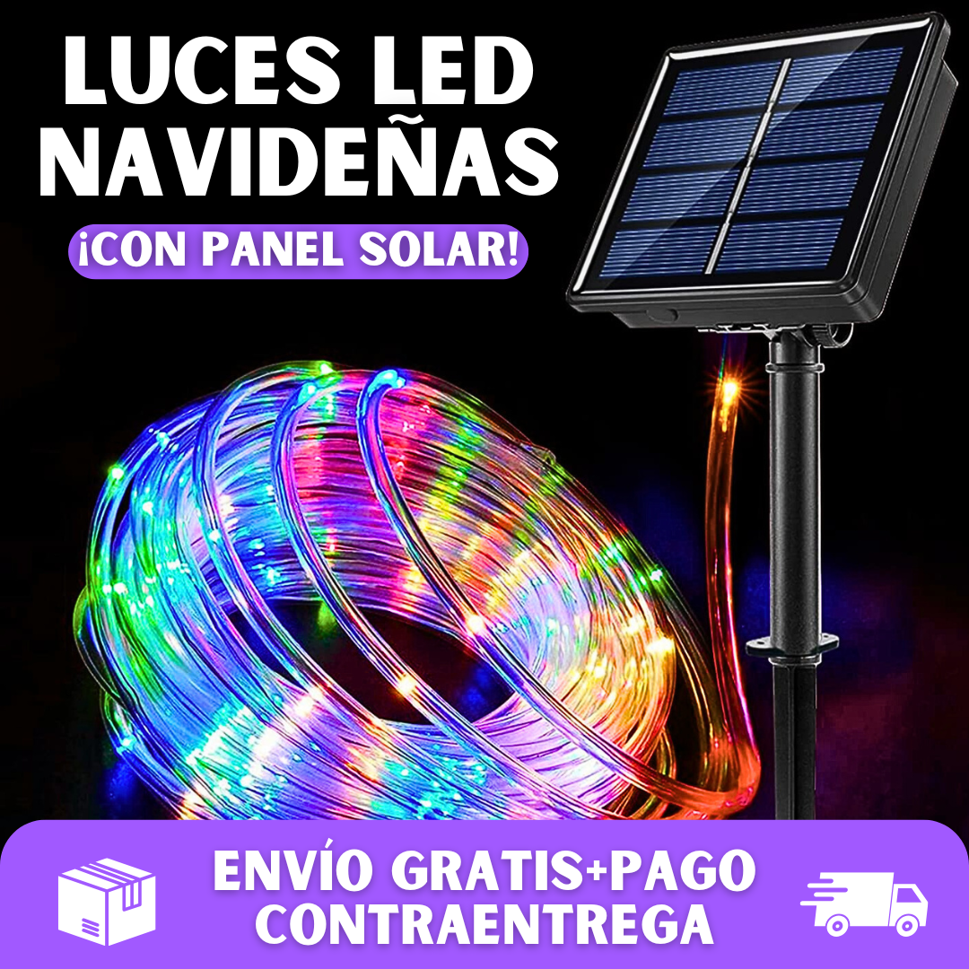 🎄LUCES NAVIDEÑAS CON PANEL SOLAR✨