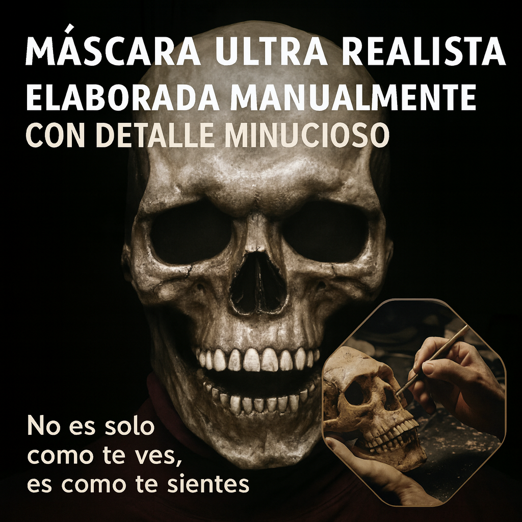 💀MÁSCARA ULTRA REALISTA DE CALAVERA CON BOCA MOVIBLE